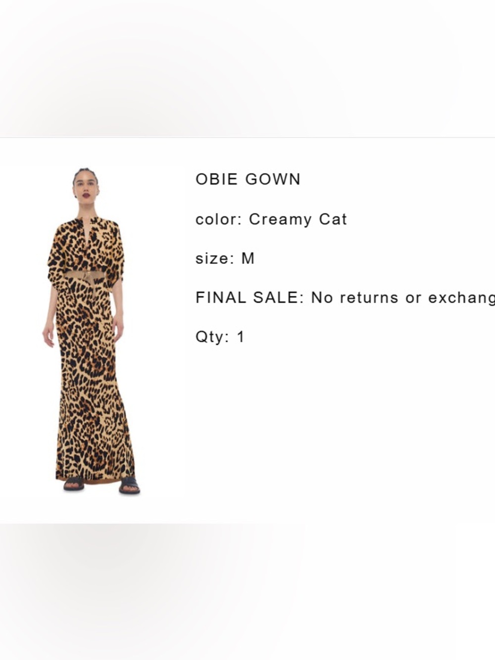 Norma Kamali Leopard-Print Obie Gown in Creamy Cat - Picture 2 of 6